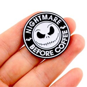 Nightmare before coffee pin